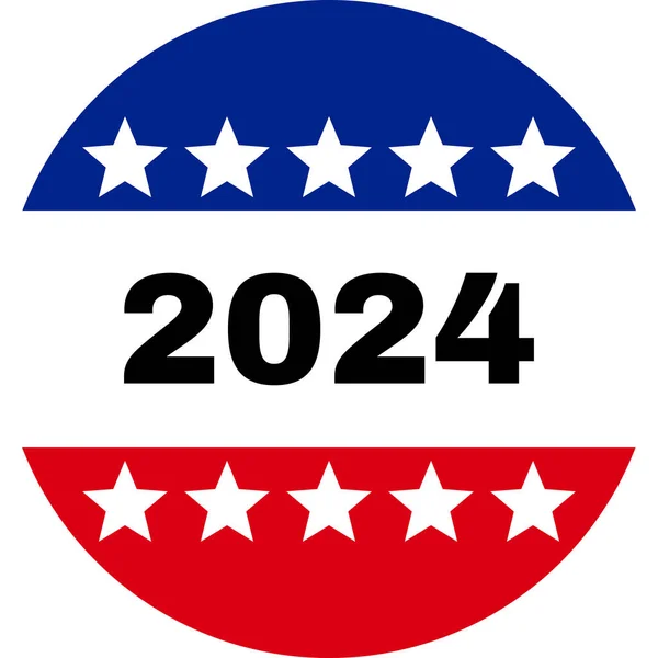 Verenigde Staten Verkiezing 2024 Ontwerp Pin Knop — Stockvector