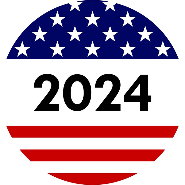 Ηπα Εκλογή 2024 Σχεδιασμό Pin Κουμπί — Διανυσματικό Αρχείο