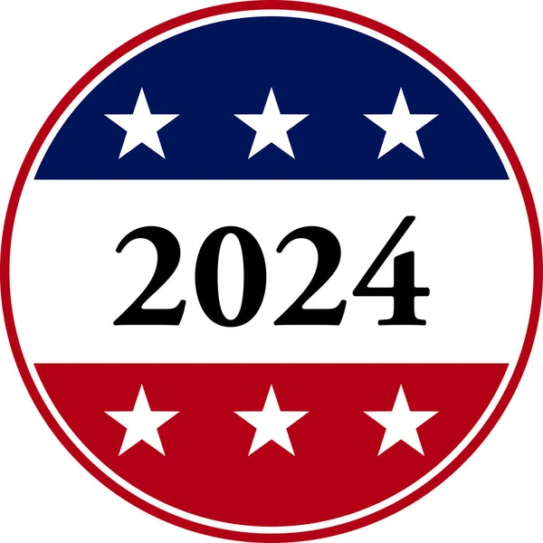 Verenigde Staten Verkiezing 2024 Ontwerp Pin Knop — Stockvector
