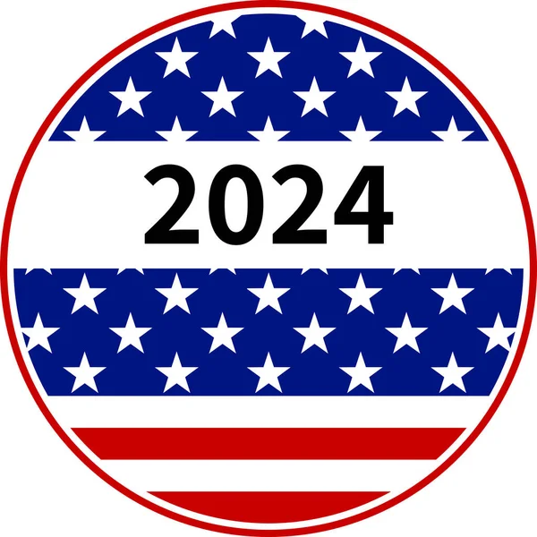 米国選挙2024デザインピンボタン — ストックベクタ