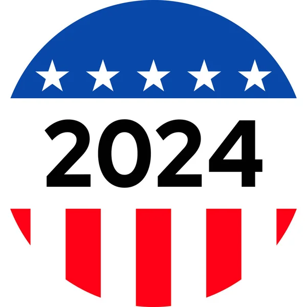 Usa Election 2024 Design Pin Button — Stock Vector