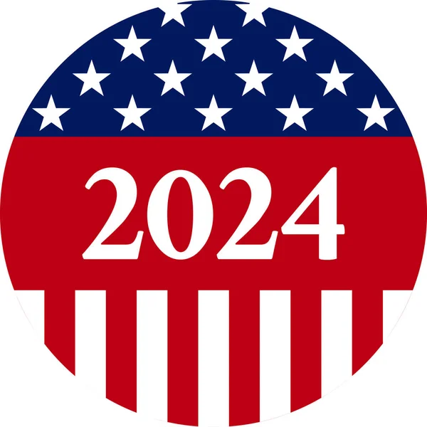 Usa Election 2024 Design Pin Button — Stock Vector