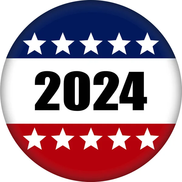 Usa Wybory 2024 Projekt Pin Przycisk — Wektor stockowy