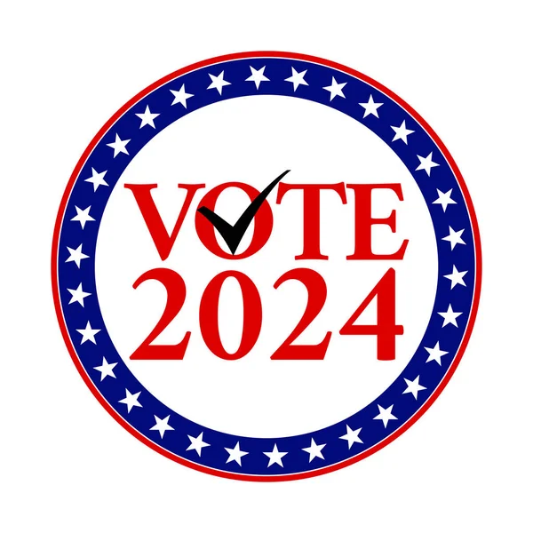 Usa Elezione 2024 Disegno Illustrazione Pulsante Pin — Vettoriale Stock