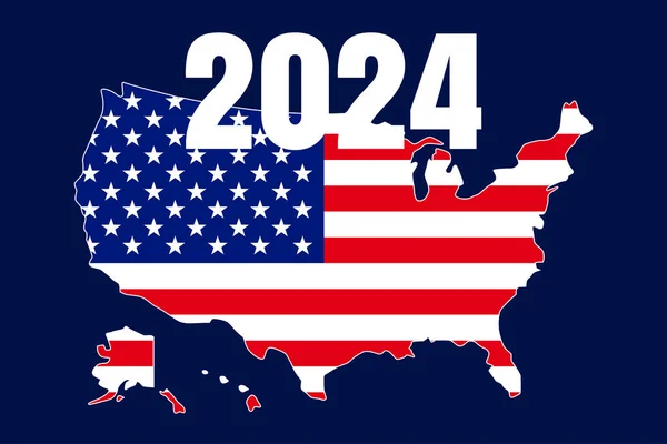 美国2024年大选背景说明 — 图库矢量图片