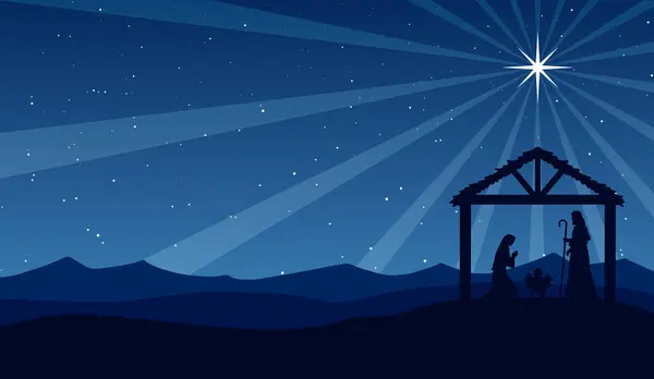 Geceleri çölde Noel Doğumu Sahnesi