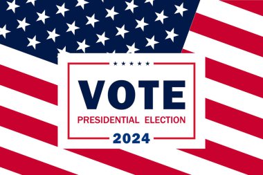ABD Seçimleri 2024 arka planı. ABD seçimleri ve konsept vektör illüstrasyonu. 