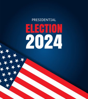 ABD Seçimleri 2024 arka planı. ABD seçimleri ve konsept vektör illüstrasyonu. 