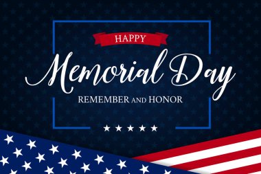 USA Memorial Day vector background, with USA flag colors and elements.