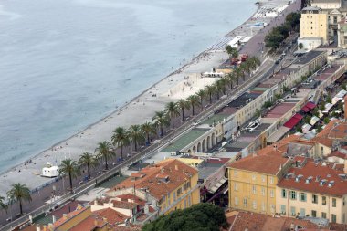 Nice sahili, kalenin manzarası, Fransız Rivierası.