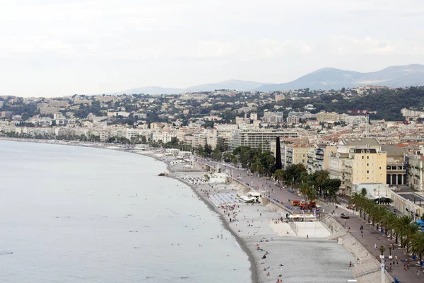 Nizzai Part Kilátás Kastélyból Francia Riviéra — Stock Fotó