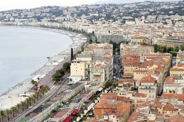 Pobřeží Nice Pohled Hradu Francouzská Riviéra — Stock fotografie