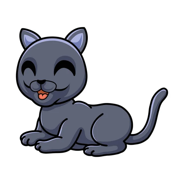 Vector Illustration Cute British Shorthair Cat Cartoon Sitting — Stock Vector