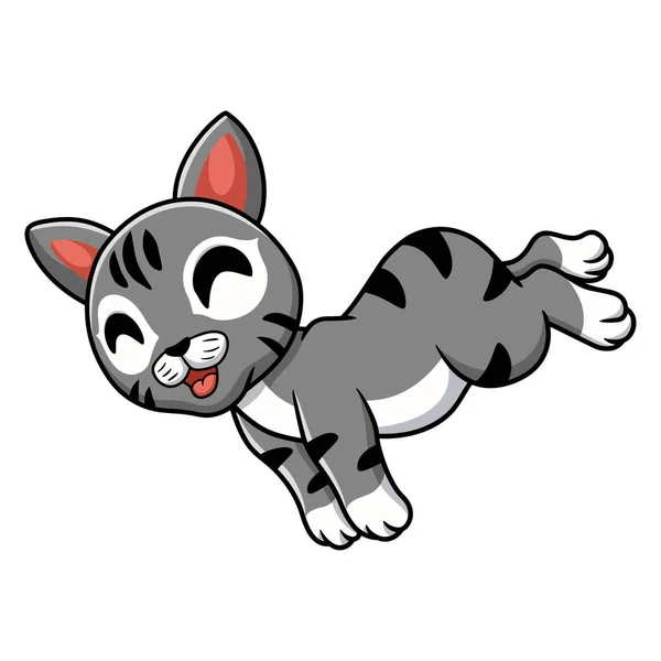 Vectort Illustration Von Cute Manx Cat Cartoon Springen — Stockvektor