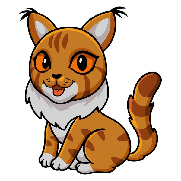 Wektor Illustratrstion Cute Maine Coon Cat Cartoon — Wektor stockowy