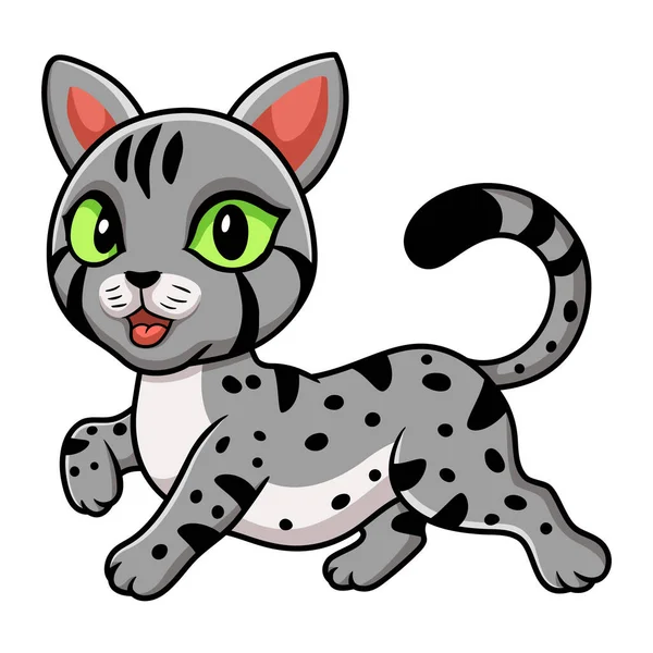 Wektor Ilustracja Cute Egipski Mau Kot Kreskówka — Wektor stockowy