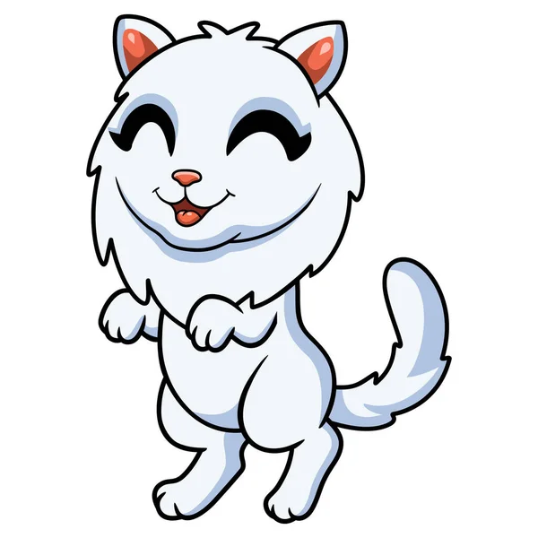キュートなペルシャ猫漫画のベクトルイラスト立って — ストックベクタ