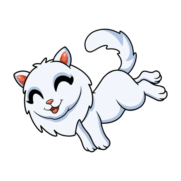 Vektorillustration Von Cute Persian Cat Cartoon Jumping — Stockvektor