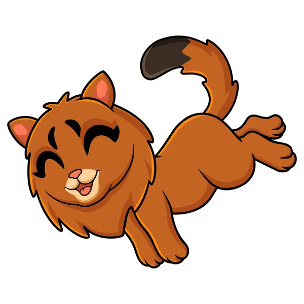 Cute Somali Cat Cartoon Jumping — 스톡 벡터