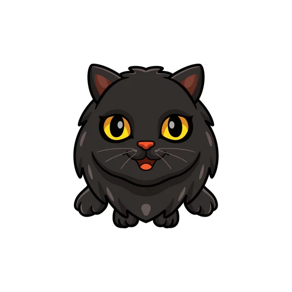 Şirin Siyah Ranlı Kedi Pozunun Vektör Illüstrasyonu — Stok Vektör
