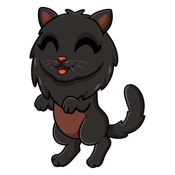 Εικονογράφηση Διάνυσμα Του Χαριτωμένο Μαύρο Περσική Γάτα Καρτούν Στέκεται — Διανυσματικό Αρχείο