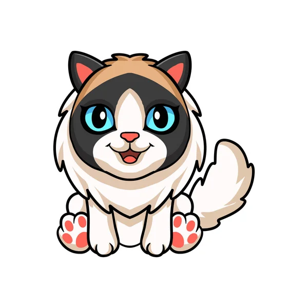 Vektor Illustration Von Cute Lappen Puppe Katze Karikatur — Stockvektor