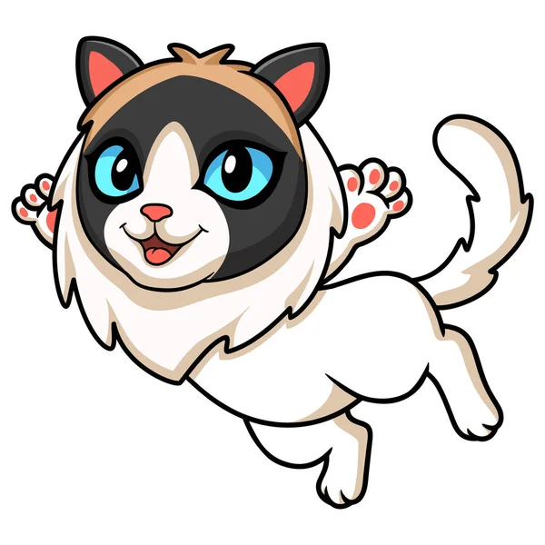 Vektor Illustration Von Cute Lappen Puppe Katze Karikatur — Stockvektor