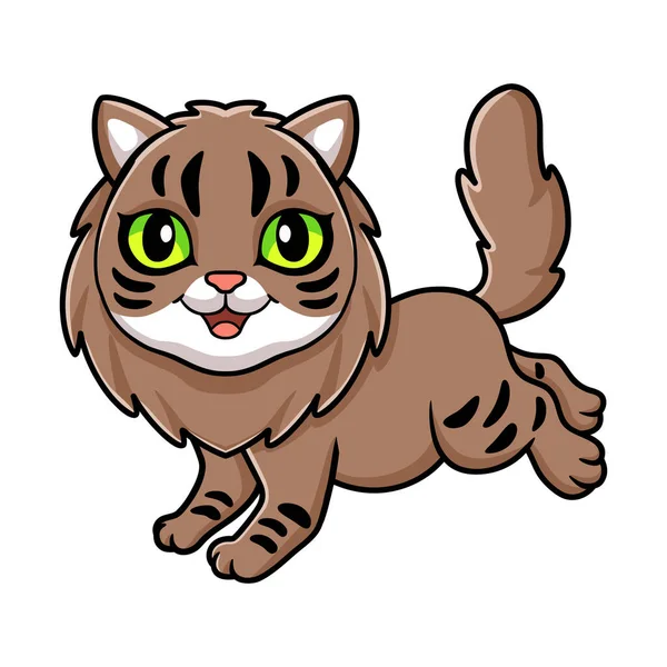 Διάνυσμα Εικονογράφηση Του Χαριτωμένο Σιβεριανή Γάτα Περπάτημα Κινουμένων Σχεδίων — Διανυσματικό Αρχείο