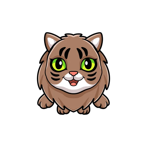 Wektor Ilustracja Cute Syberyjski Kot Kreskówka Latający — Wektor stockowy