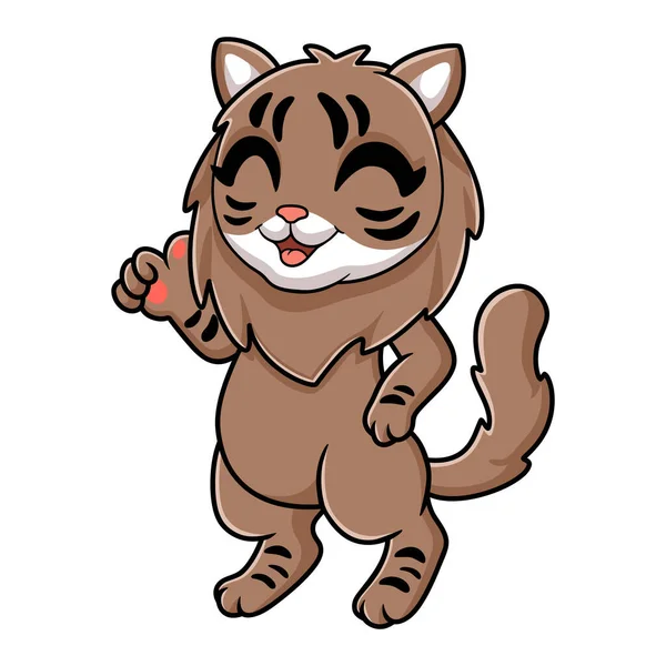 Vector Illustration Cute Siberian Cat Cartoon Giving Thumbs — Stock Vector
