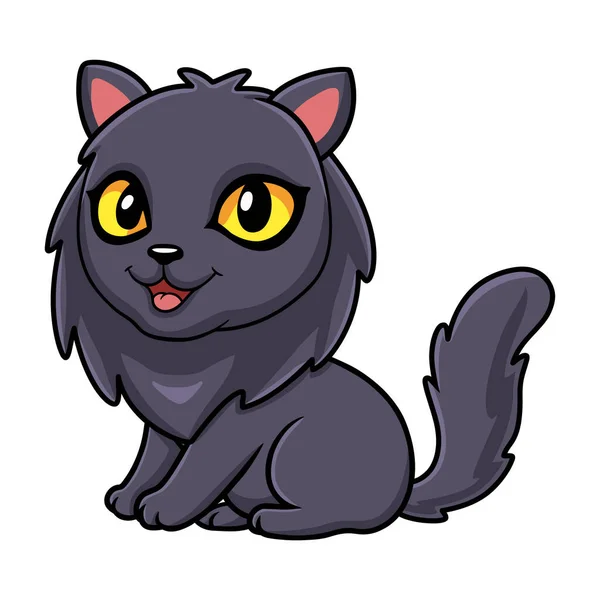 Vektorillustration Von Cute Highland Fold Cat Cartoon — Stockvektor