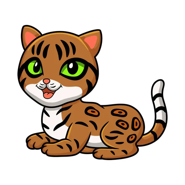 Ilustración Vectorial Lindo Gato Bengala Dibujos Animados Sentado — Archivo Imágenes Vectoriales