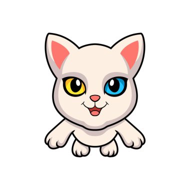 Uçan Şirin Khao Manee kedi çizgi filminin vektör çizimi