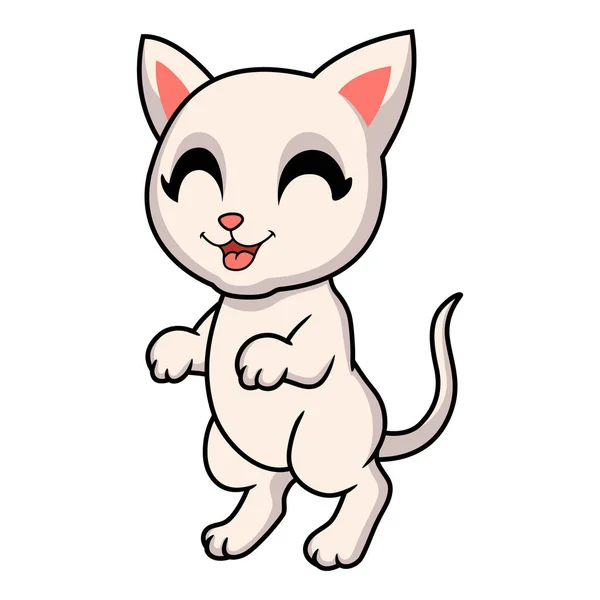 ベクトルイラスト Cute Khao Manee Cat漫画 — ストックベクタ