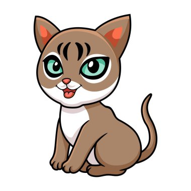 Şirin singapura kedi çizgi filminin vektör çizimi
