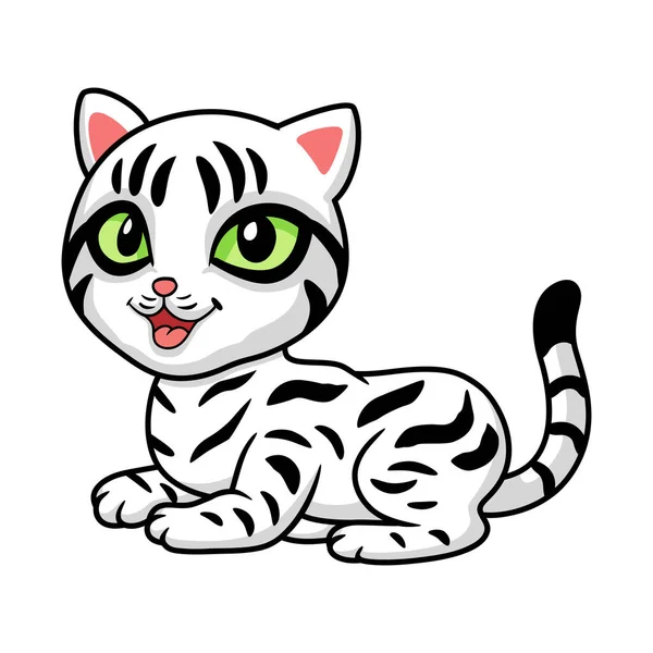 Wektor Ilustracja Cute Amerykański Krótkie Włosy Kot Kreskówka — Wektor stockowy