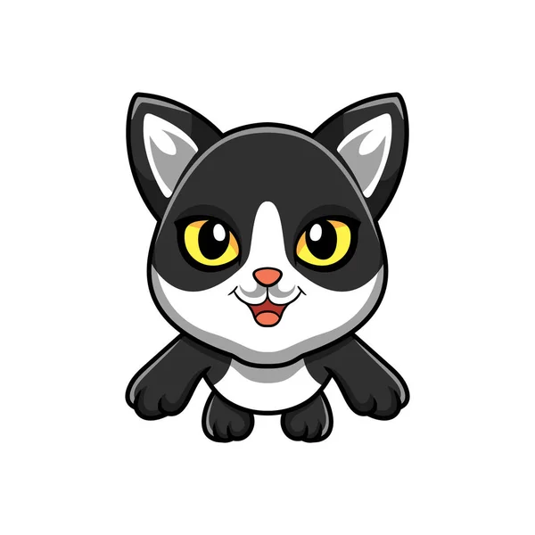 Ilustración Vectorial Lindo Humo Negro Gato Dibujos Animados Volando — Vector de stock
