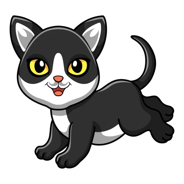 Vektorillustration Von Cute Black Smoke Cat Cartoon — Stockvektor