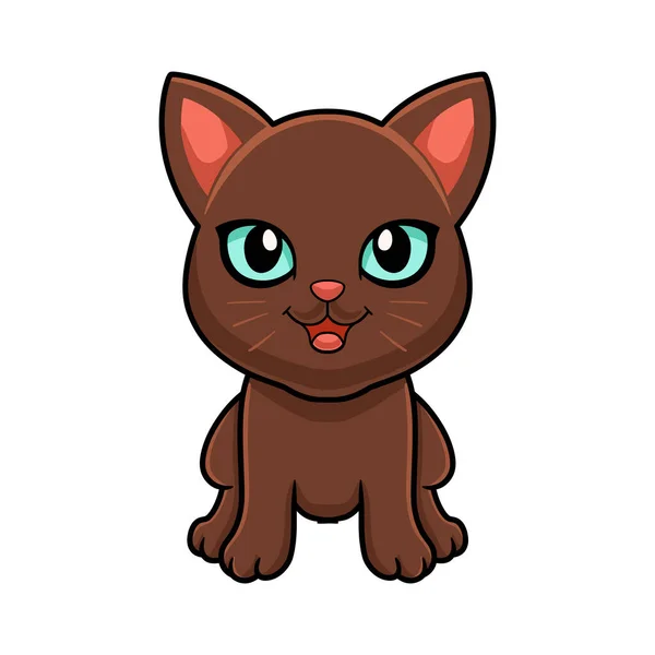 Illustration Vectorielle Dessin Animé Cute Havana Brown Cat — Image vectorielle