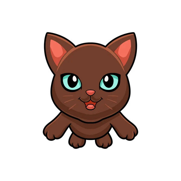 かわいいですハーヴァナブラウン猫漫画飛行のベクトルイラスト — ストックベクタ