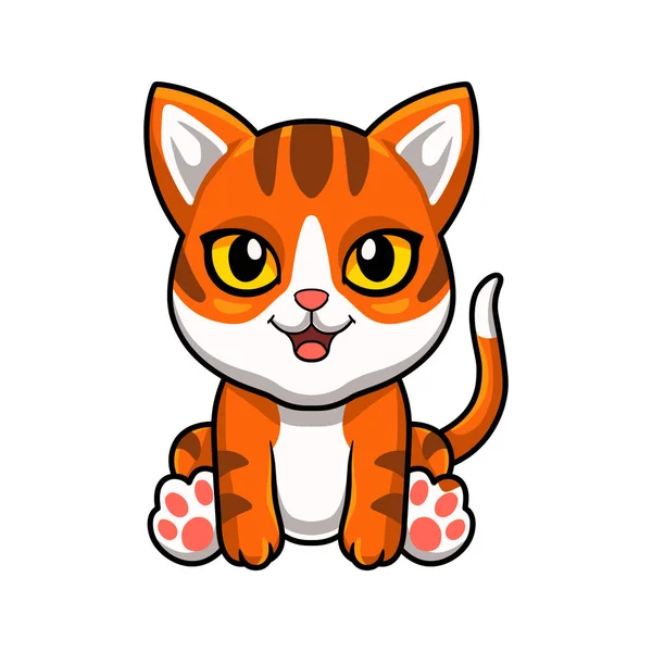 Illustration Vectorielle Mignon Tabby Orange Chat Dessin Animé — Image vectorielle