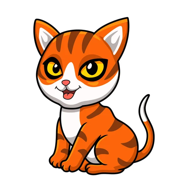 Illustration Vectorielle Mignon Tabby Orange Chat Dessin Animé — Image vectorielle