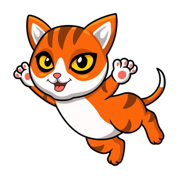 Vector Illustratie Van Schattig Oranje Tabby Kat Cartoon Vliegen — Stockvector