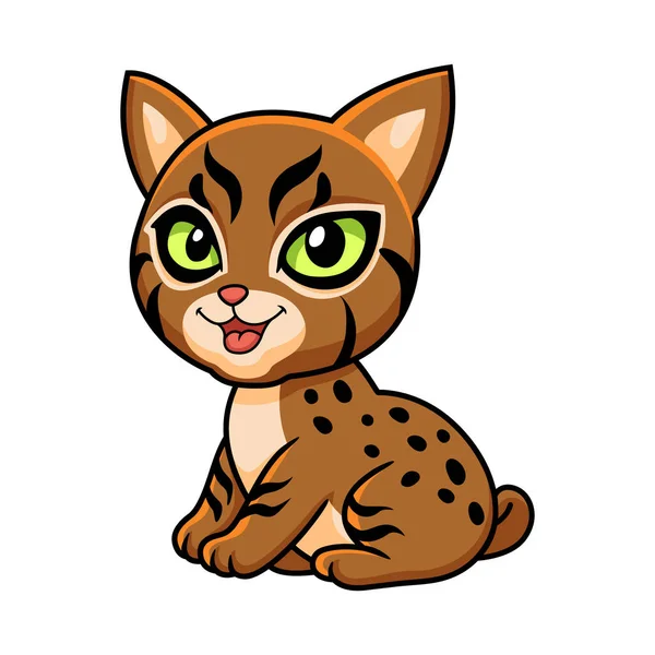 Ilustración Vectorial Dibujos Animados Lindos Pixie Bob Cat — Vector de stock