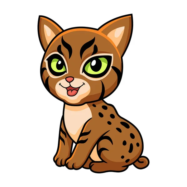 Illustrazione Vettoriale Del Cartone Animato Carino Pixie Bob Cat — Vettoriale Stock