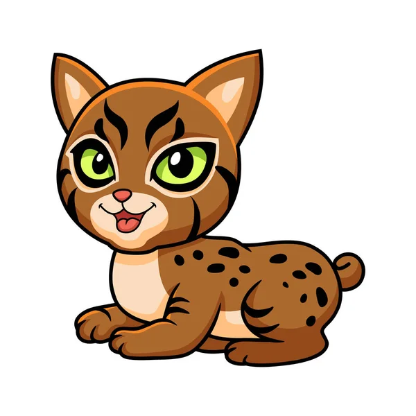 Vektorillustration Von Cute Pixie Bob Cat Cartoon — Stockvektor