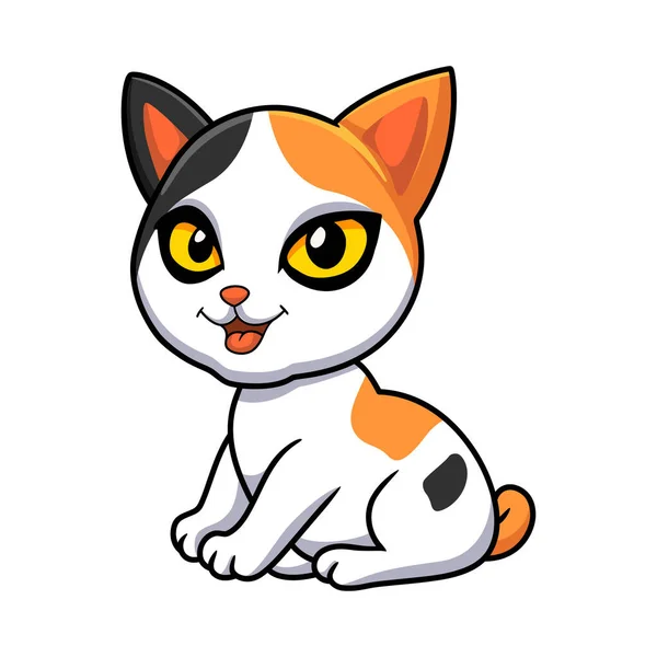 かわいい日本のボブテール猫漫画のベクトルイラスト — ストックベクタ