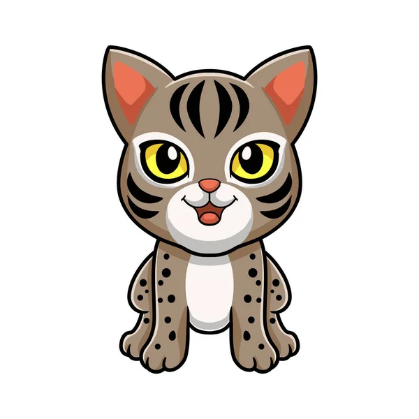Vektorová Ilustrace Roztomilé Okaté Kočky Kreslené Sezení — Stockový vektor