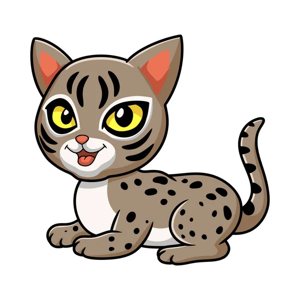 Διάνυσμα Εικονογράφηση Του Cute Ocicat Γάτα Καρτούν Κάθεται — Διανυσματικό Αρχείο