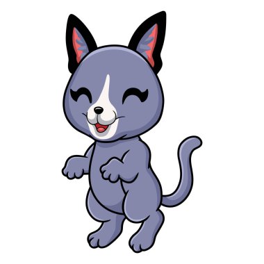 Şirin Rus mavi kedi çizgi filminin vektör çizimi